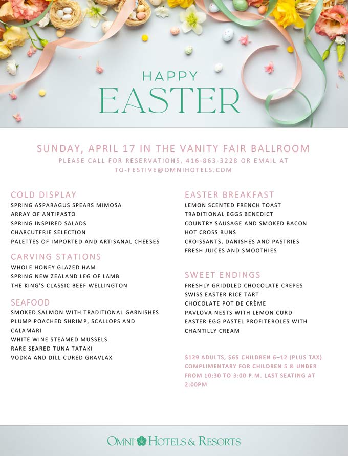 Easter Toronto 2022: Brunch, Dinner, Restaurants