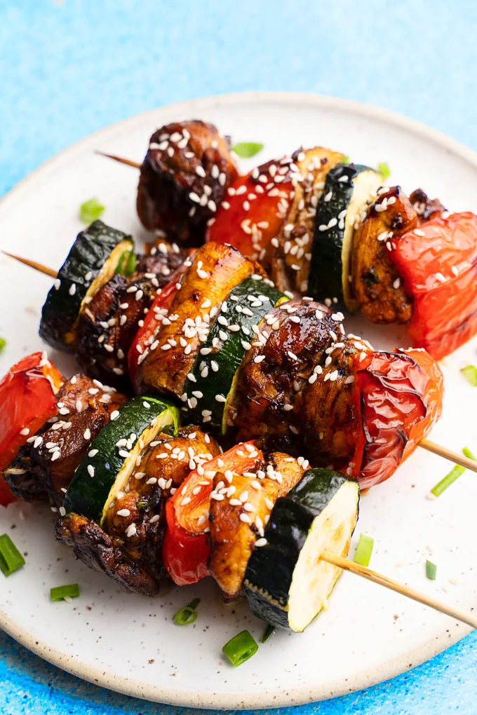 Air Fryer Honey Sesame Chicken Skewers Recipe