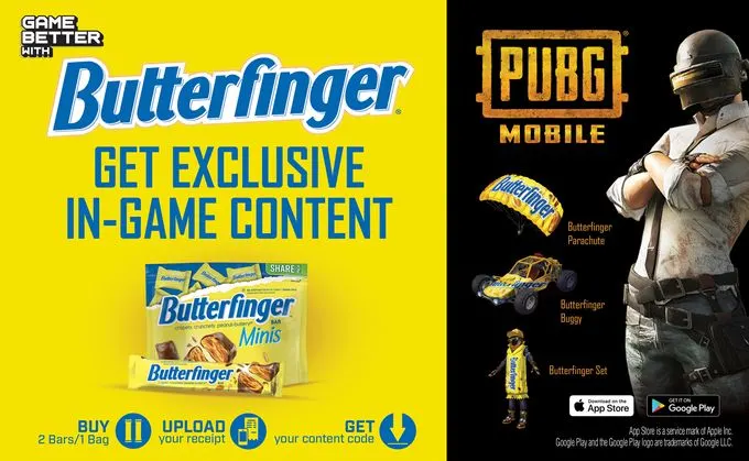 Butterfinger PUBG MOBILE In-game Content 2022