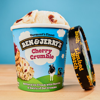 Ben & Jerry's Cherry Crumble with Cherries and Swirls of Oat Crumble