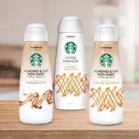 The two new Starbucks Non-Dairy Coffee Enhancers flavours – Caramel Macchiato and Hazelnut Latte – are the first dairy-free flavours available in the range.
