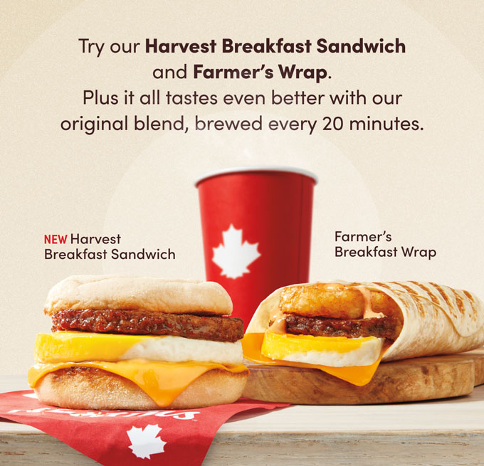 Check out this new Tim Hortons Breakfast Sandwich! 