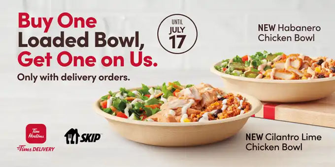 Loaded Bowls Just Hit the Menu at Tim Hortons - Canada Takeout