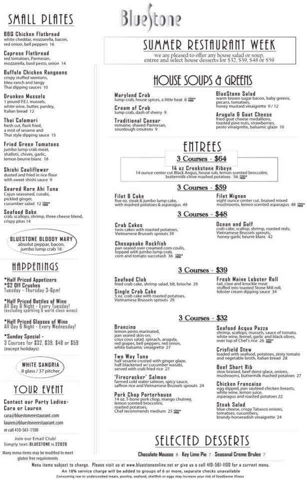 Baltimore Restaurant Week 2022 Summer in Maryland Restaurant Menus