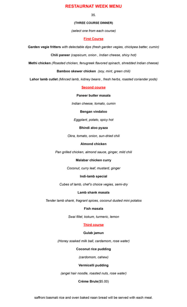 Baltimore Restaurant Week 2022 Summer in Maryland Restaurant Menus