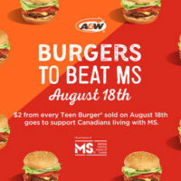 A&W rallies Canadians for Burgers to Beat MS Day on August 18