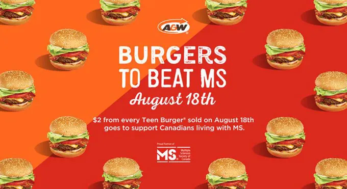 A&W rallies Canadians for Burgers to Beat MS Day on August 18