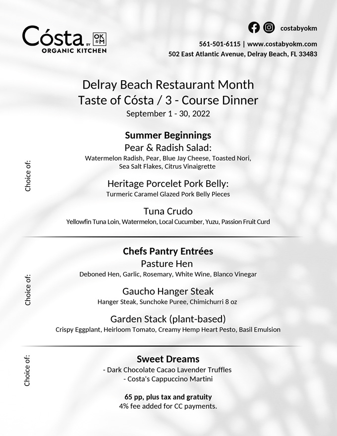 Downtown Delray Beach Restaurant Month 2022