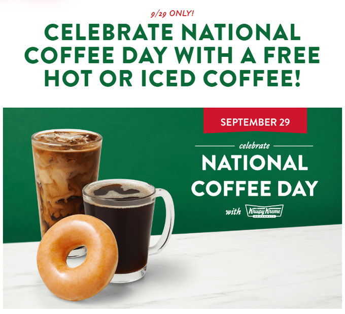 Krispy Kreme Free Coffee for National Coffee Day 2022