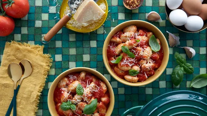 Potato Gnocchi Recipe with Tomato Sauce and Basil