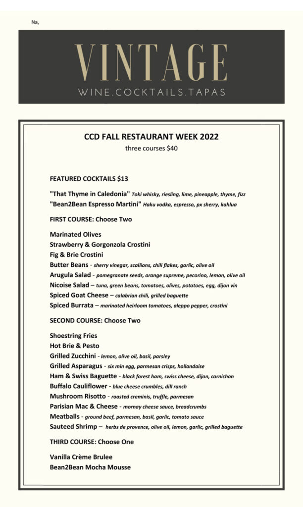 Center City District Restaurant Week 2022
