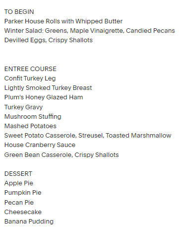 Thanksgiving in Raleigh 2022 NC: Dinner, Turkey to Go, Restaurants