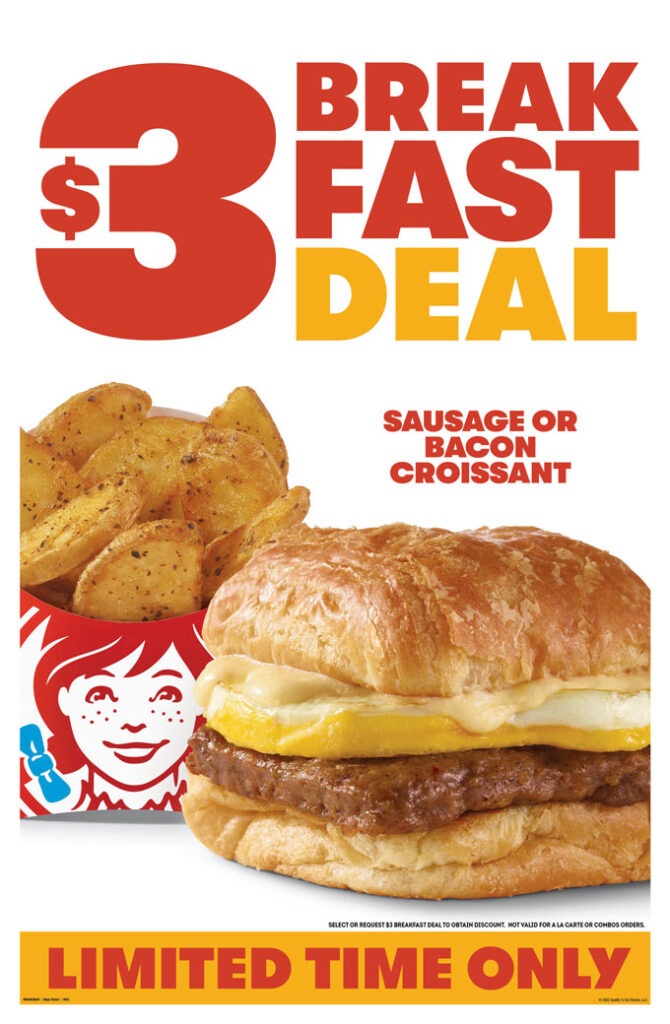 Wendy's 3 Breakfast Deal at US Locations