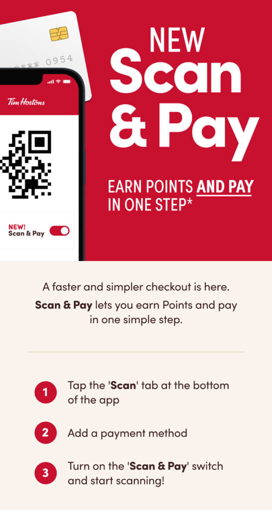 tim hortons scan and pay