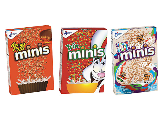 General Mills Minis Cereals: Trix, REESE'S PUFFS & Cinnamon Toast Crunch