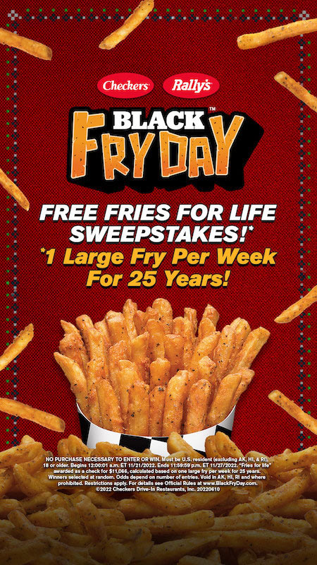 'Tis the Season: Win the #1 Most Craveable Fries in America* FOR LIFE with Checkers & Rally's