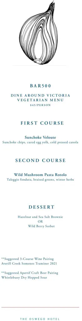 Dine Around & Stay in Town 2023 Victoria BC: Menus Highlights, Dates