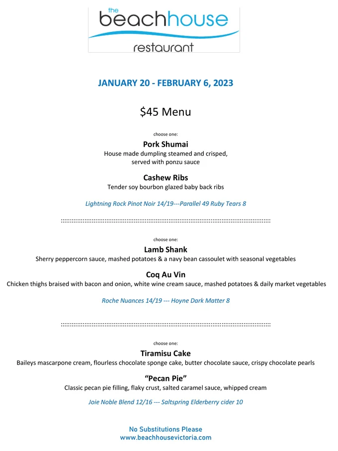 Dine Around & Stay in Town 2023 Victoria BC: Menus Highlights, Dates