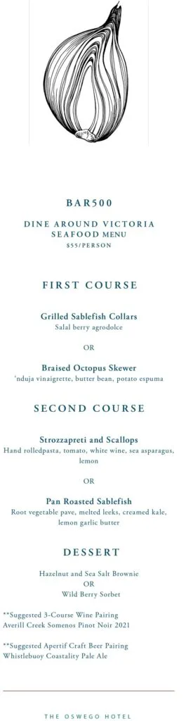 Dine Around & Stay in Town 2023 Victoria BC: Menus Highlights, Dates