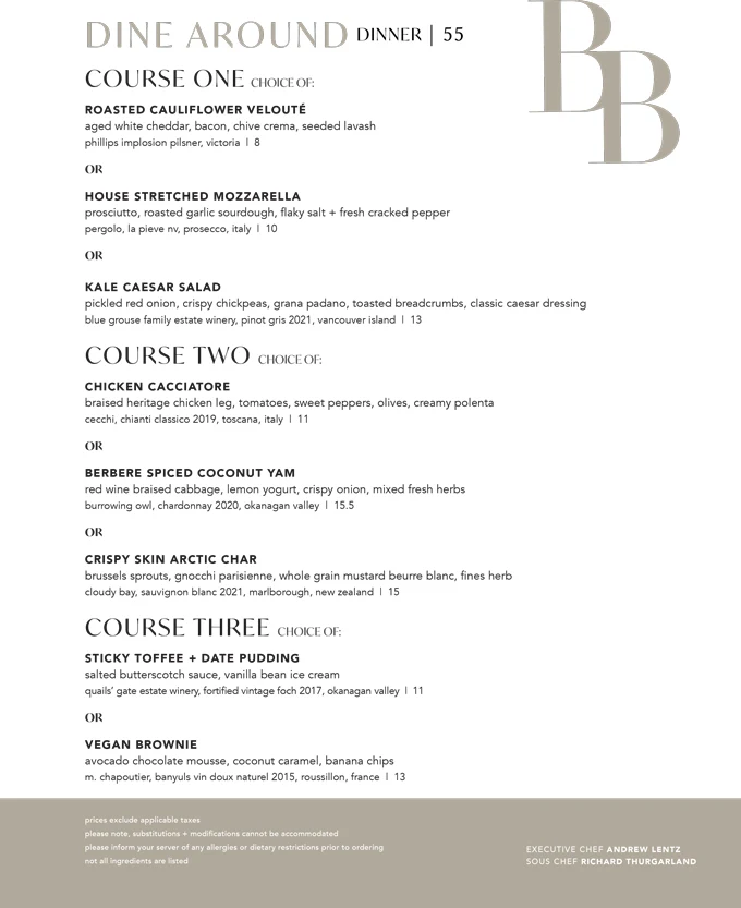 Dine Around & Stay in Town 2023 Victoria BC: Menus Highlights, Dates