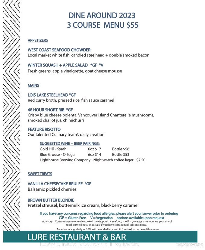 Dine Around & Stay in Town 2023 Victoria BC: Menus Highlights, Dates