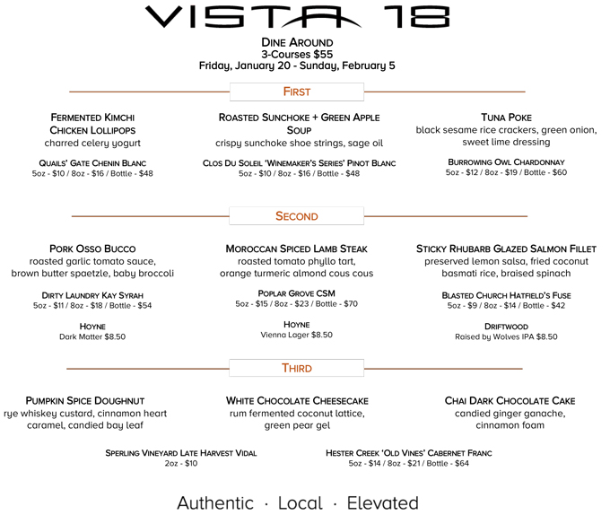 Dine Around & Stay in Town 2023 Victoria BC: Menus Highlights, Dates