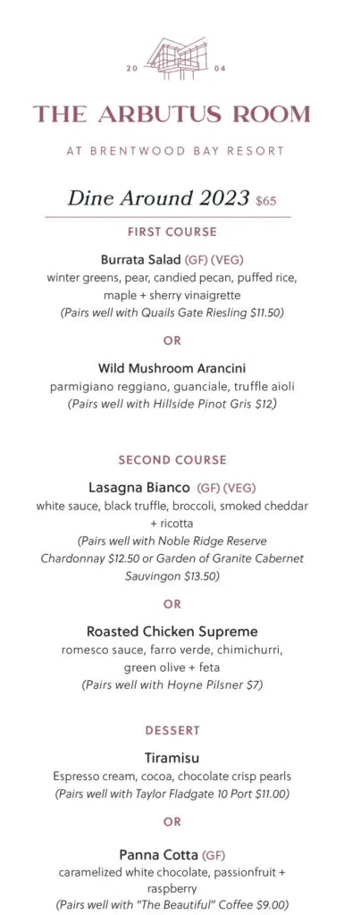 Dine Around & Stay in Town 2023 Victoria BC: Menus Highlights, Dates