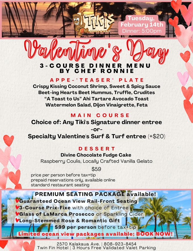 Valentine’s Day Honolulu 2023 Hawaii Restaurants, Things to Do