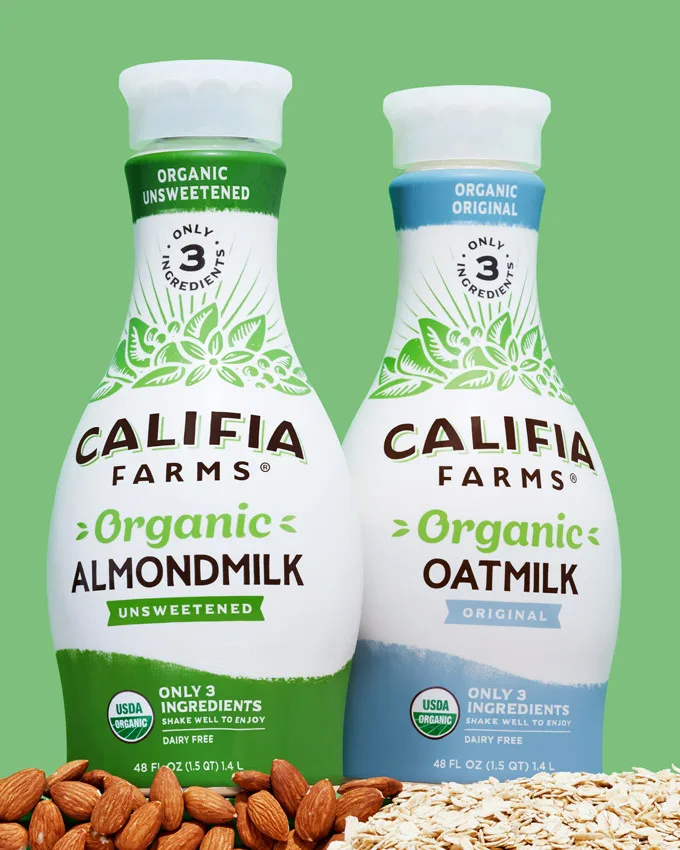 Califia Farms Launches Organic Oatmilk and Almondmilk, made with 3 simple Ingredients
