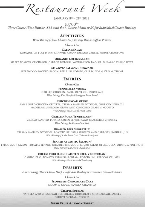 Providence Restaurant Weeks 2023 Rhode Island Menus, Dates