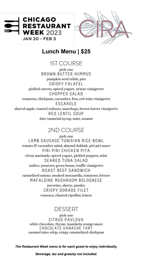 Chicago Restaurant Week Menus Image To U