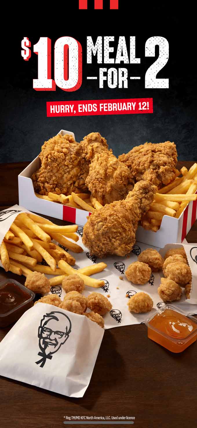 Kfc Canada 10 Meal For 2 Available For Limited Time