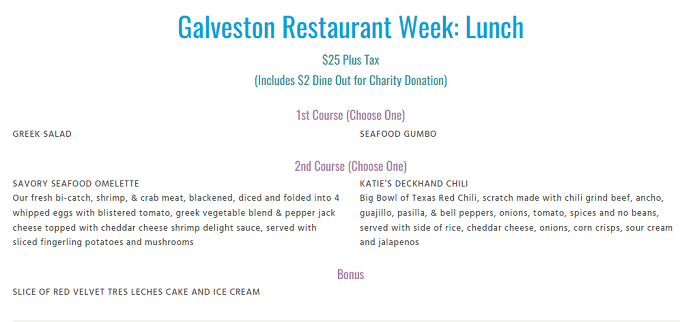 Galveston Restaurant Week 2023