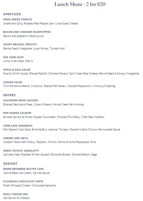 Restaurant Week South Carolina 2023