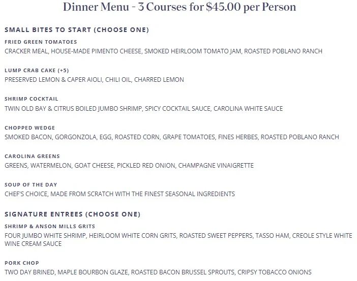 Restaurant Week South Carolina 2023
