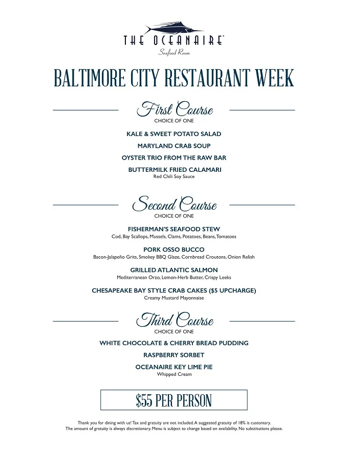 Baltimore Restaurant Week 2023