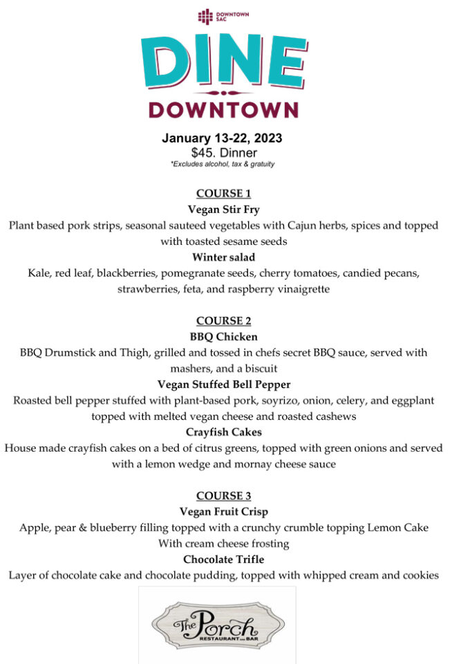 Dine Downtown Sacramento 2023 Menus, Dates