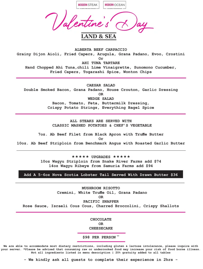 Valentine’s Day Calgary 2023 Restaurants, Romantic Things to Do