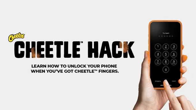 This Super Bowl LVII phone hack from Cheetos lets you keep using your phone when your fingers are covered with that orange dust (aka Cheetle)