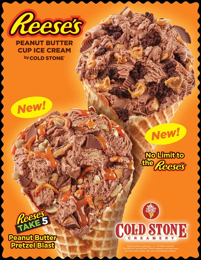 Cold Stone Creamery New Creations Made With REESE'S Peanut Butter Cup Ice Cream