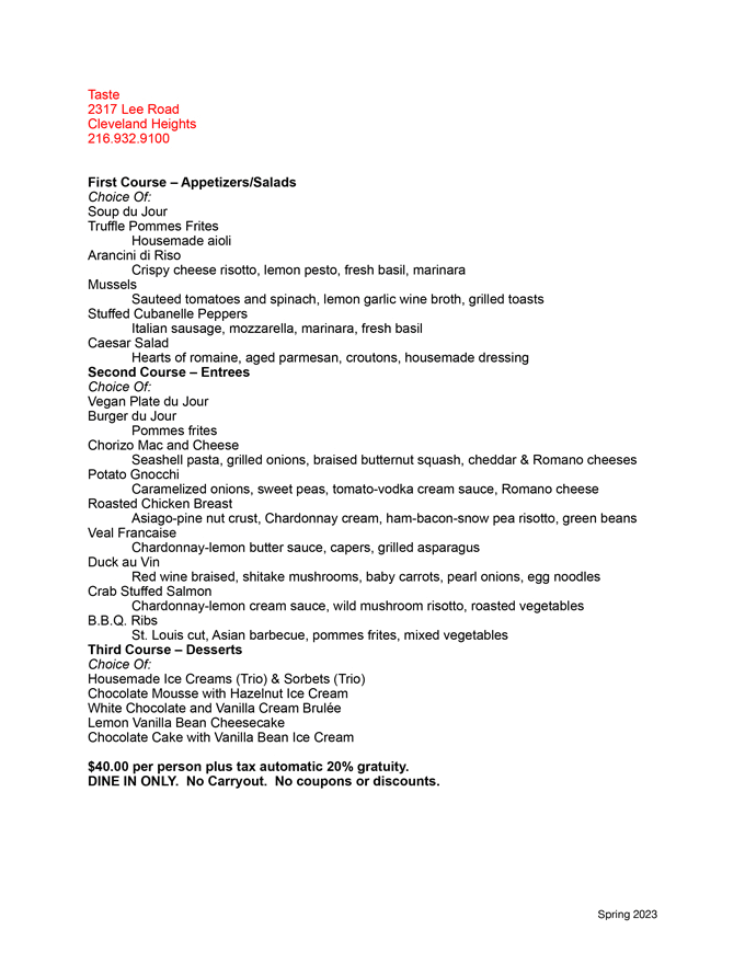 Cleveland Restaurant Week 2023 Ohio: Menus, Dates