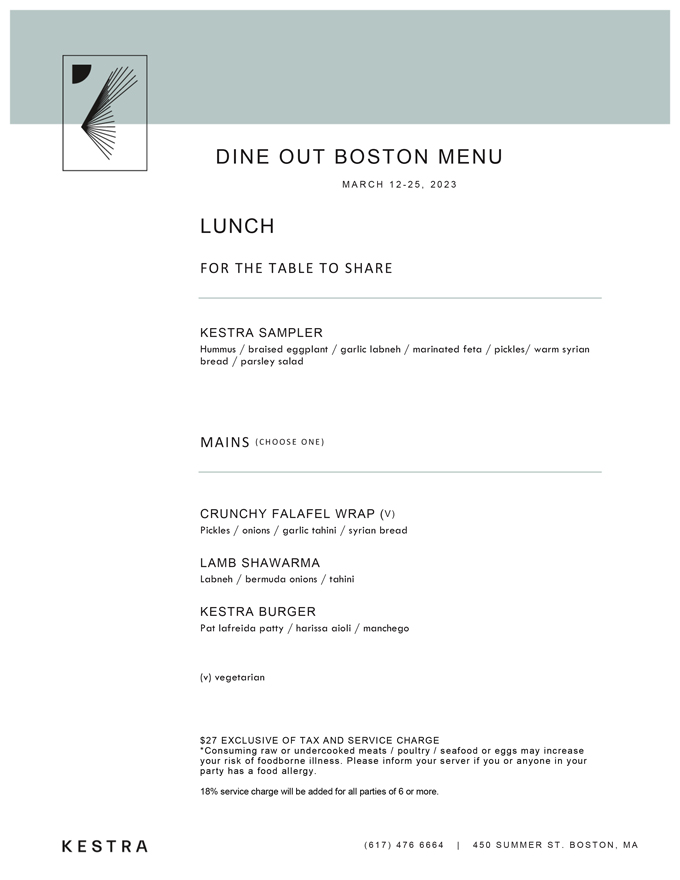 Dine Out Boston 2023: Menus Highlights, Dates