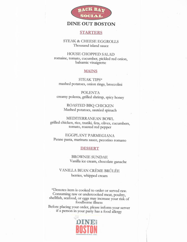 Dine Out Boston 2023 Menus, Dates, Highlights