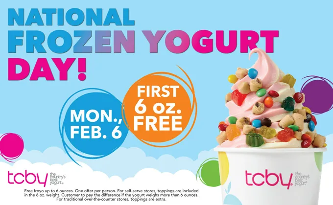 TCBY Invites Fans to Celebrate National Frozen Yogurt Day with Free Frozen Yogurt
