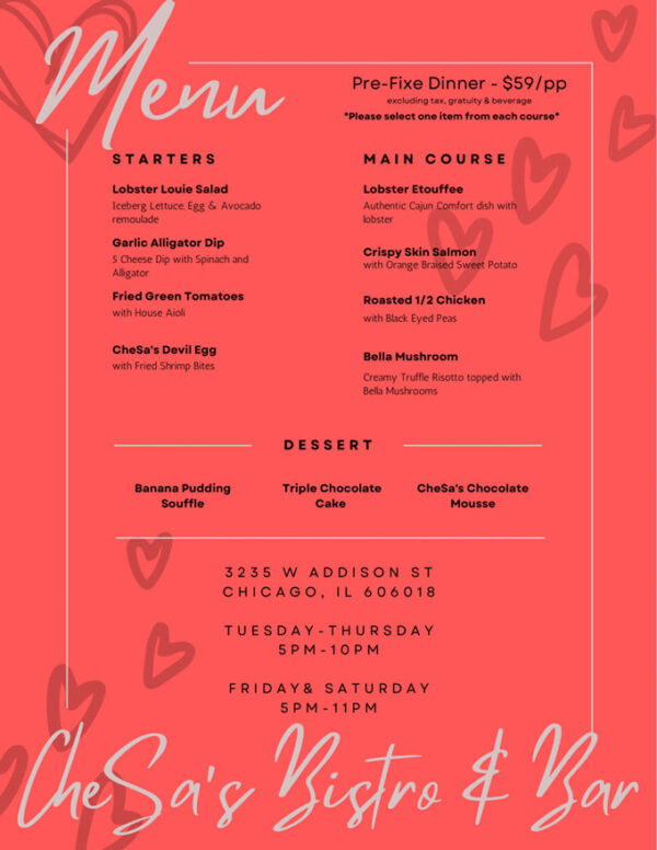 Valentine’s Day Chicago 2023 Restaurants, Romantic Things to Do