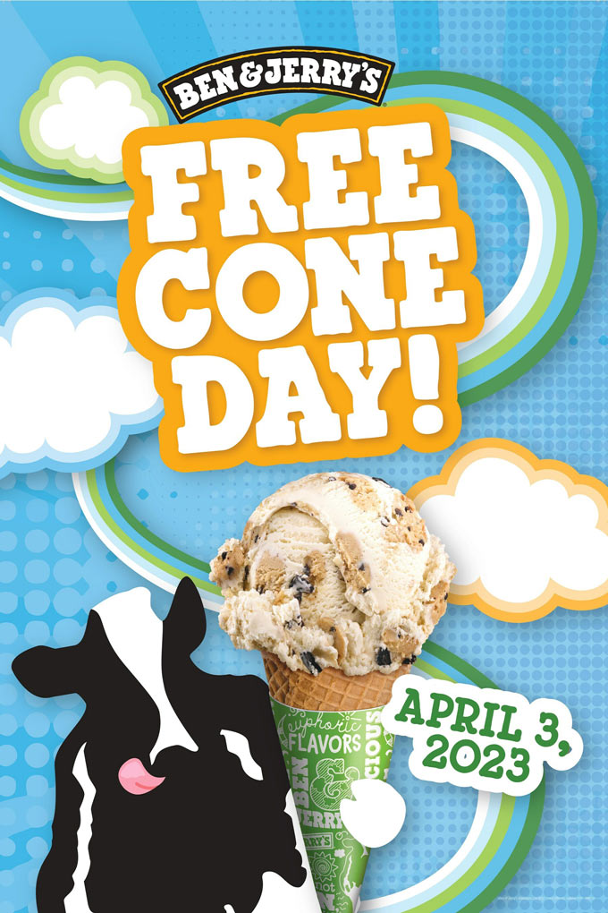 Ben & Jerry's Free Cone Day 2023 - April 3