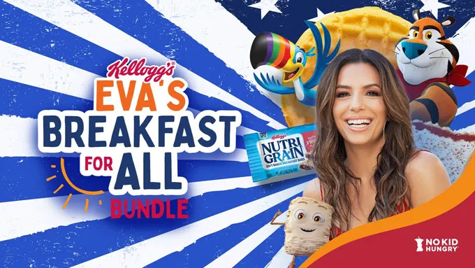 Kellogg's Teams Up With Eva Longoria To Launch Breakfast For All Bundle To Help Combat Childhood Hunger
