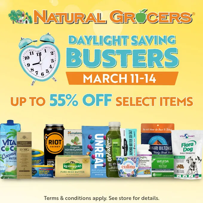 Natural Grocers Kicks off Fifth Annual Beat the Time Change Blues Event