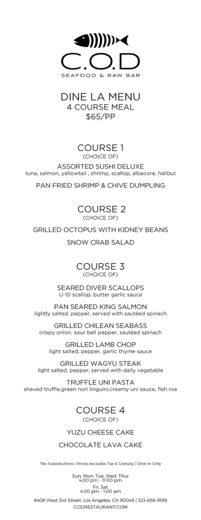 Dine LA 2023 Spring Edition: Menus, Dates