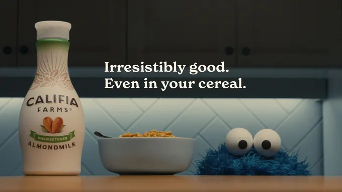 Califia Farms Introduces New Campaign Featuring Sesame Street's Cookie Monster And Almond Milk